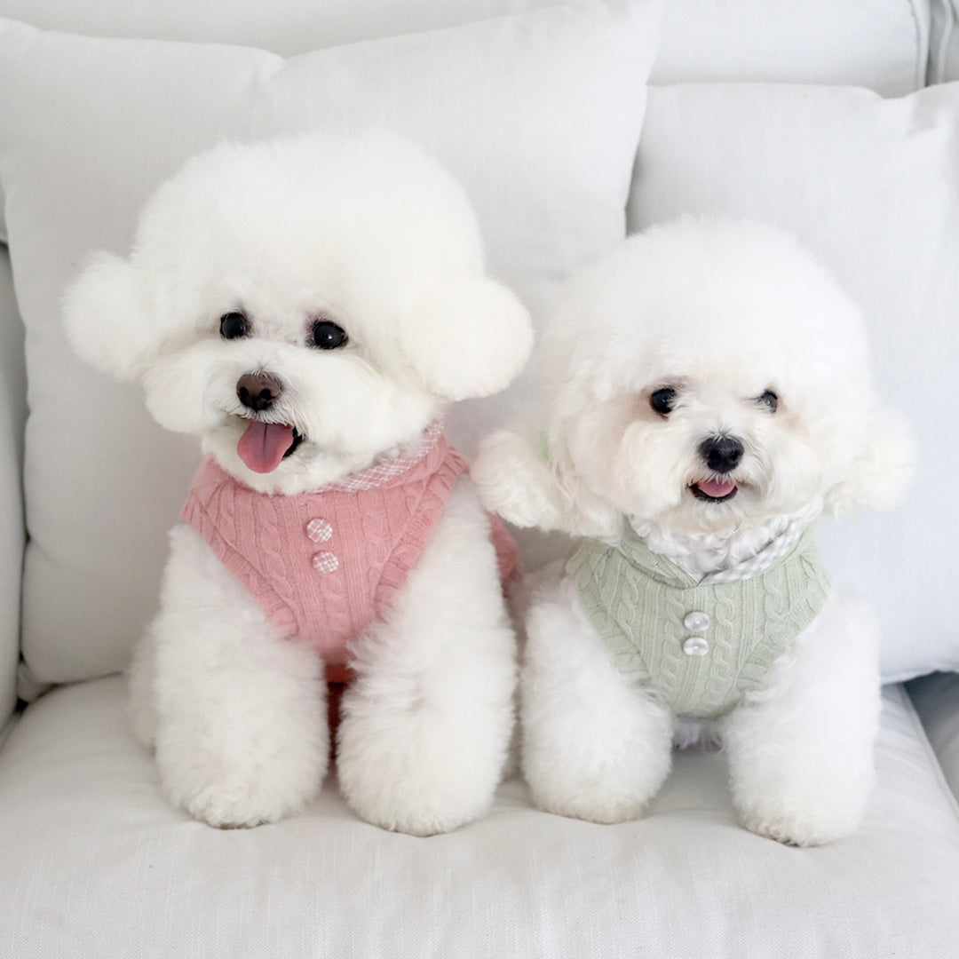 ※予約販売【near by us】Cable Knit Crop Top（sage green）