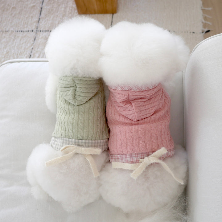 ※予約販売【near by us】Cable Knit Crop Top（sage green）