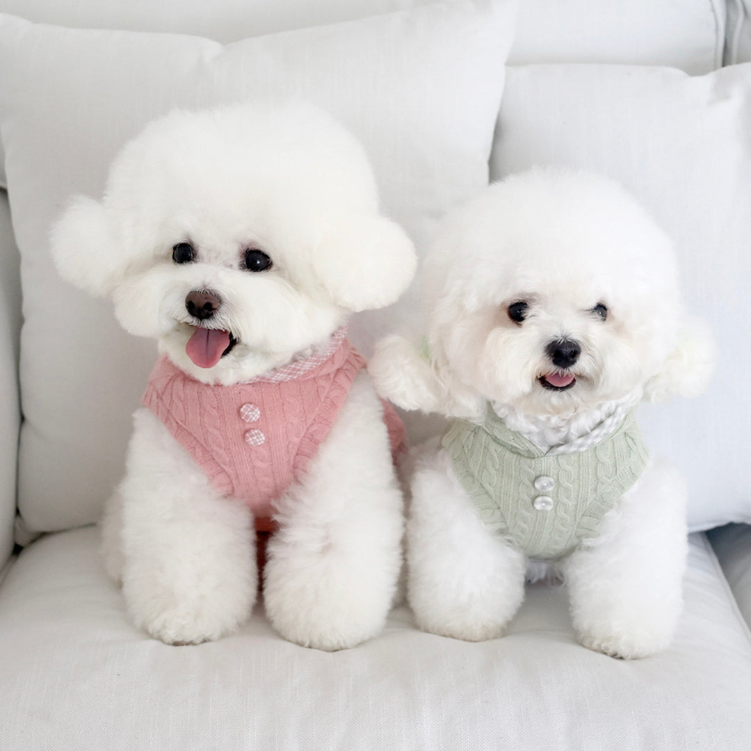 ※予約販売【near by us】Cable Knit Crop Top（indi pink）