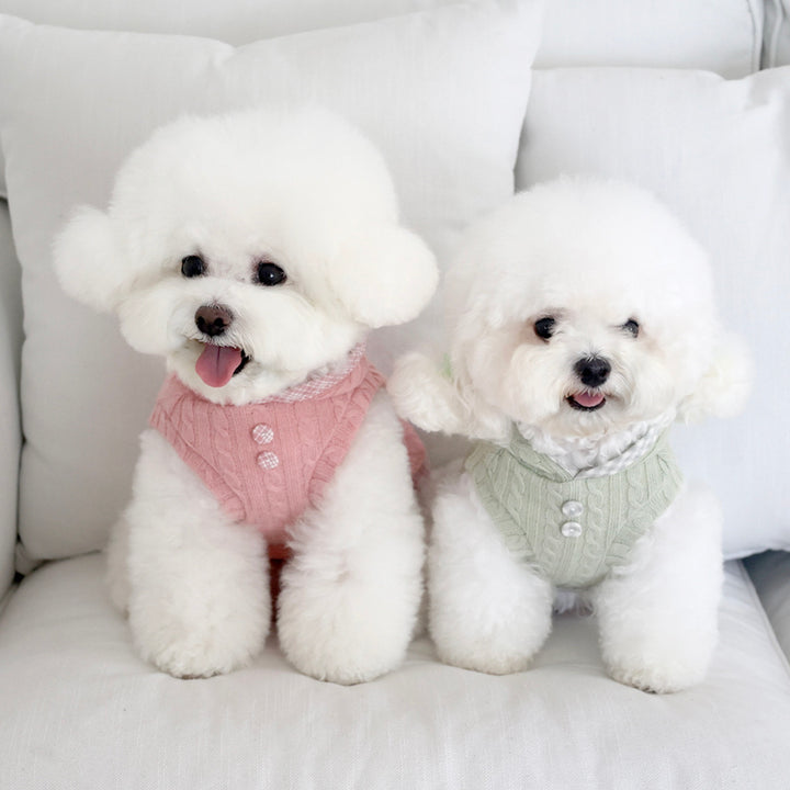 ※予約販売【near by us】Cable Knit Crop Top（indi pink）