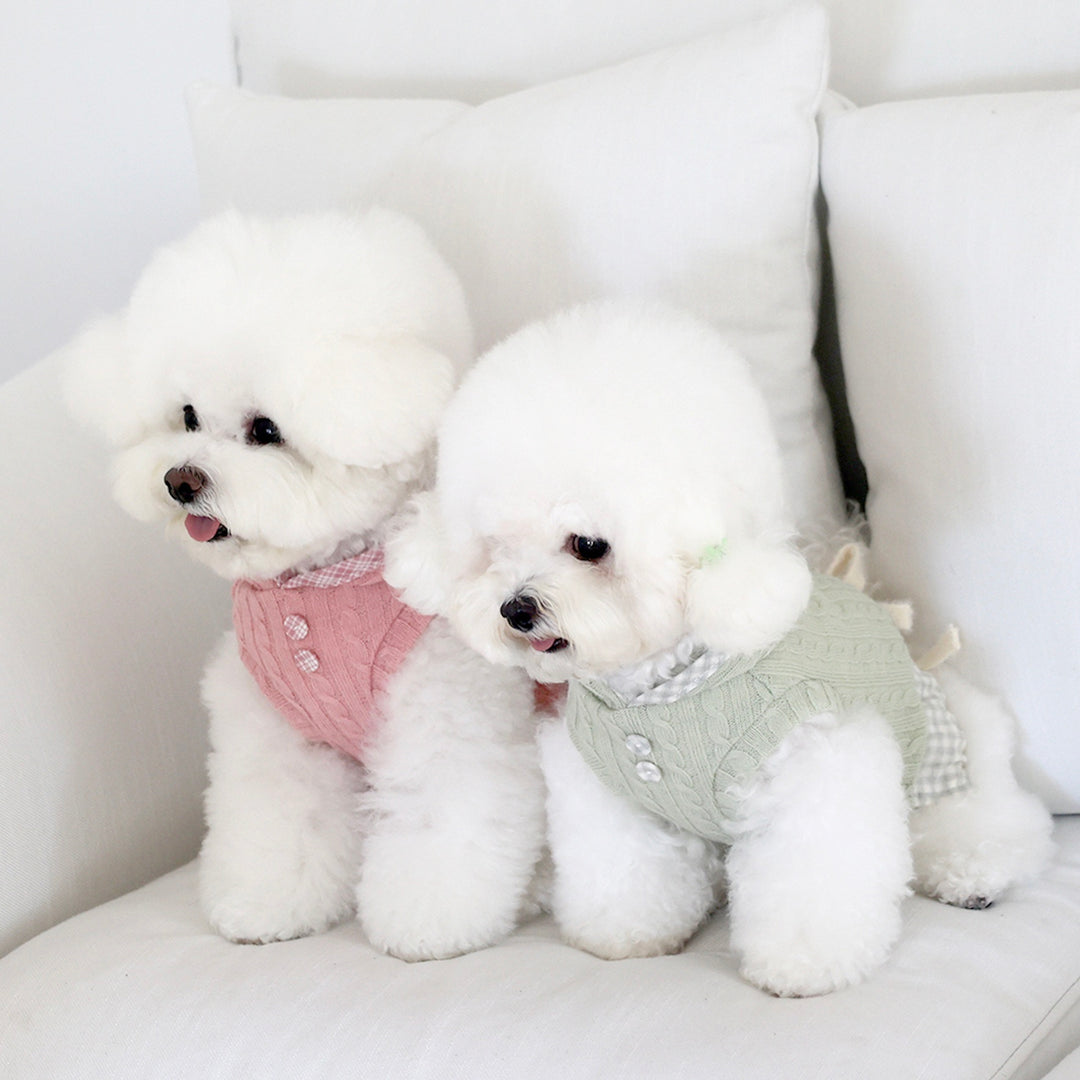 ※予約販売【near by us】Cable Knit Crop Top（indi pink）