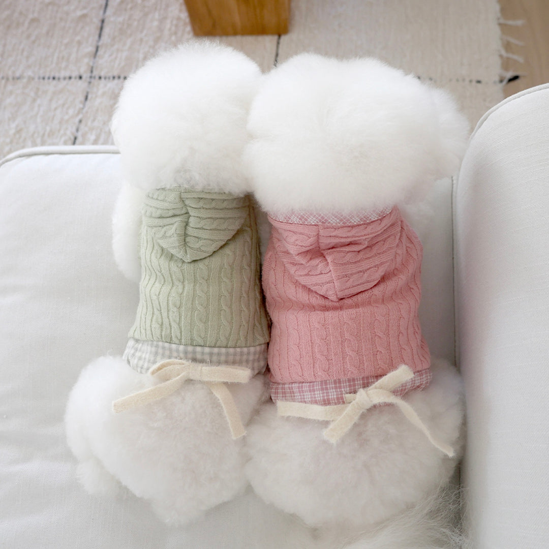 ※予約販売【near by us】Cable Knit Crop Top（indi pink）