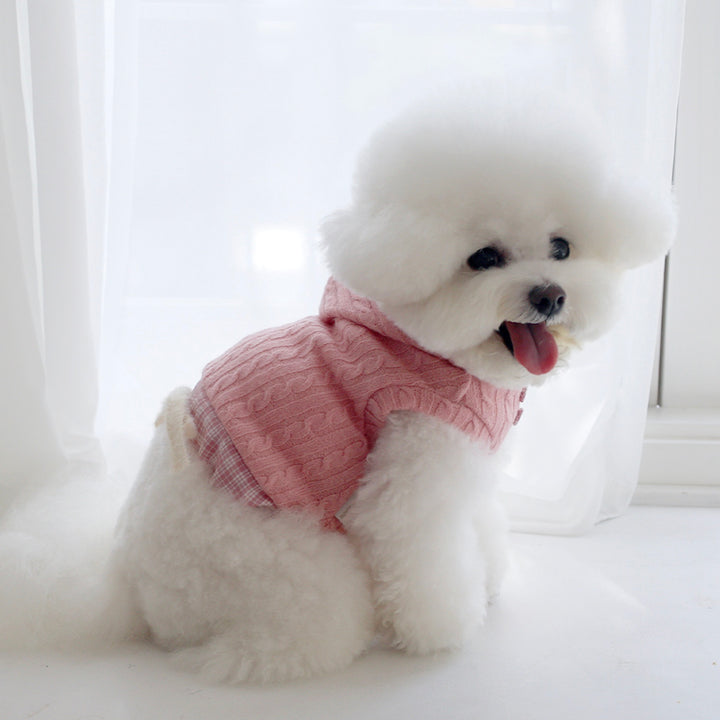 ※予約販売【near by us】Cable Knit Crop Top（indi pink）