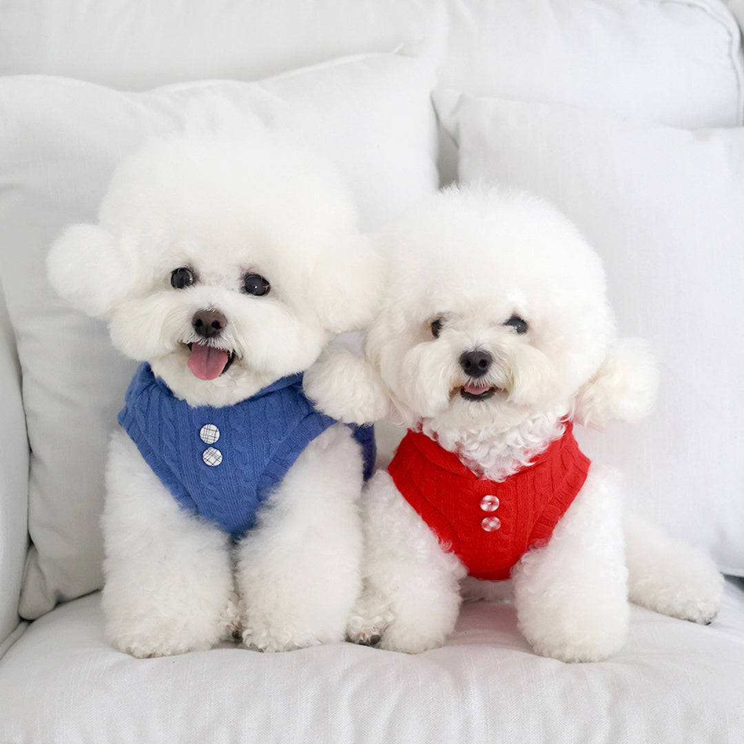 ※予約販売【near by us】Cable Knit Crop Top（classic blue）