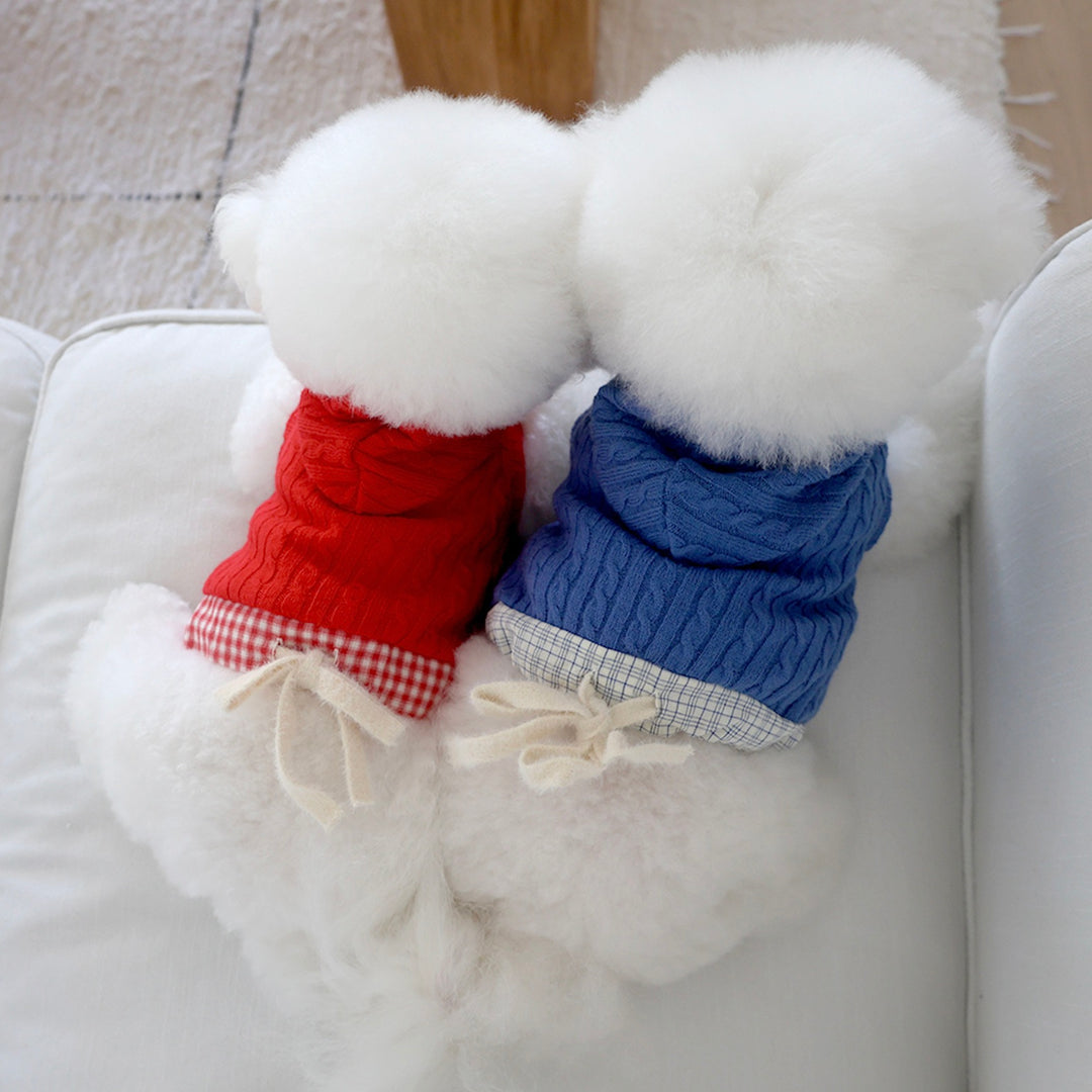 ※予約販売【near by us】Cable Knit Crop Top（classic blue）