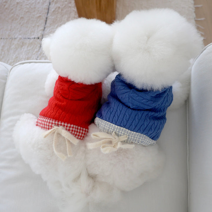 ※予約販売【near by us】Cable Knit Crop Top（classic blue）