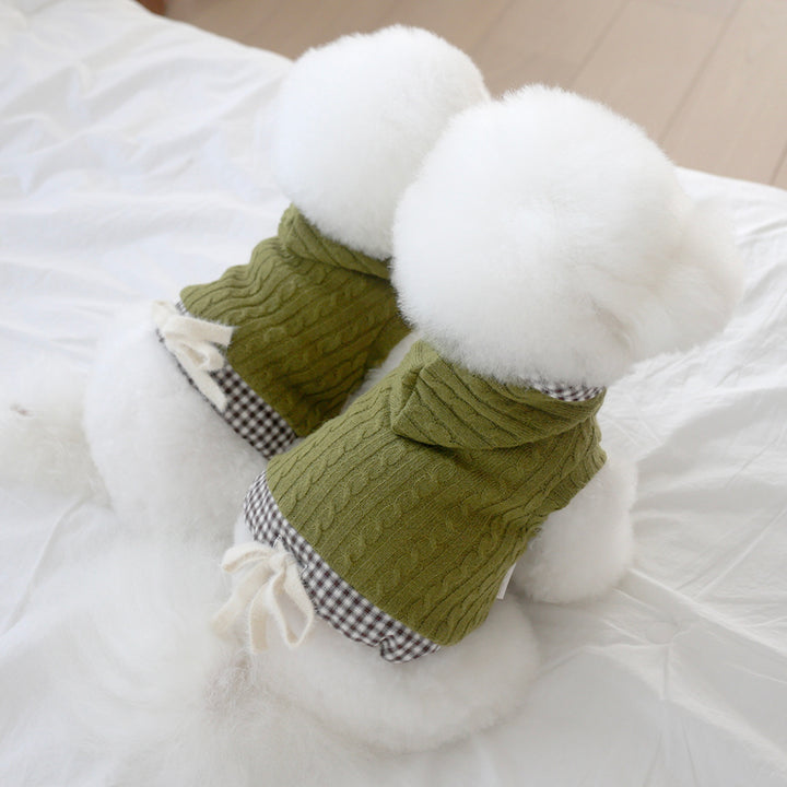 ※予約販売【near by us】Cable Knit Crop Top（brownie matcha）