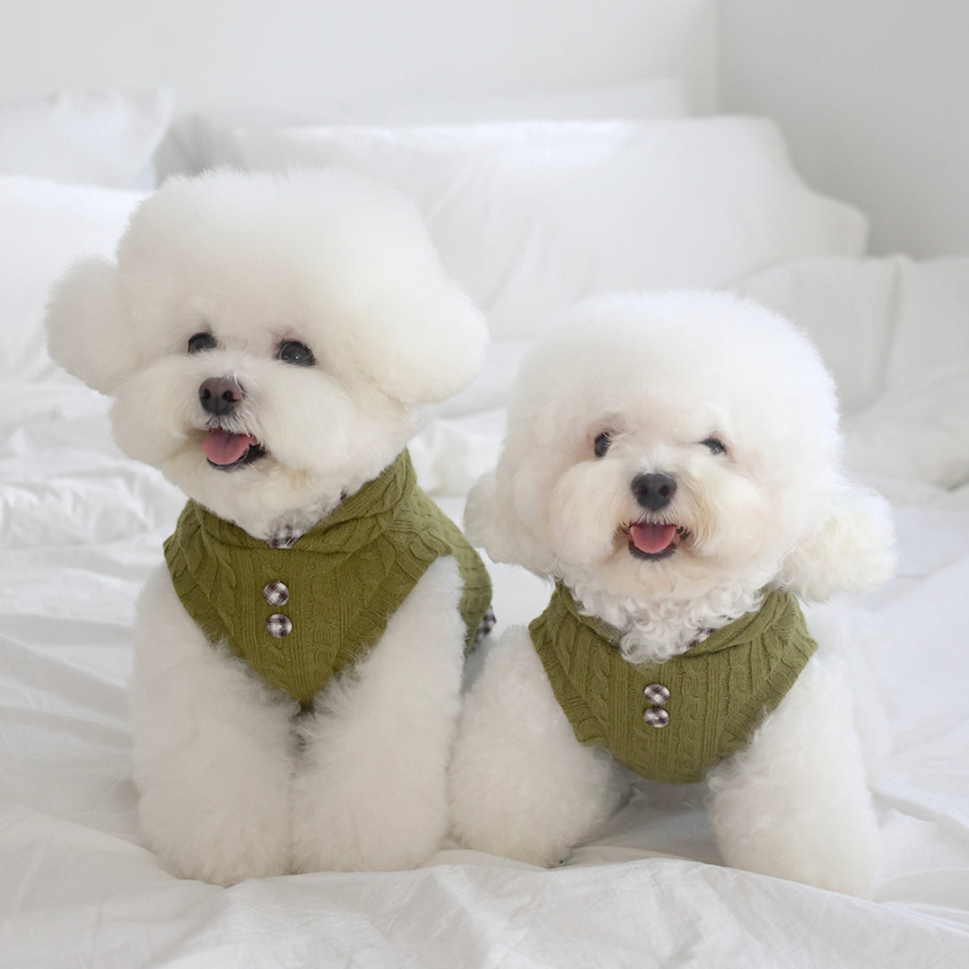 ※予約販売【near by us】Cable Knit Crop Top（brownie matcha）