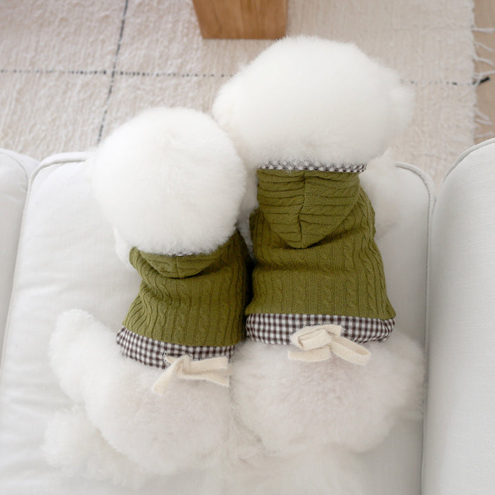 ※予約販売【near by us】Cable Knit Crop Top（brownie matcha）