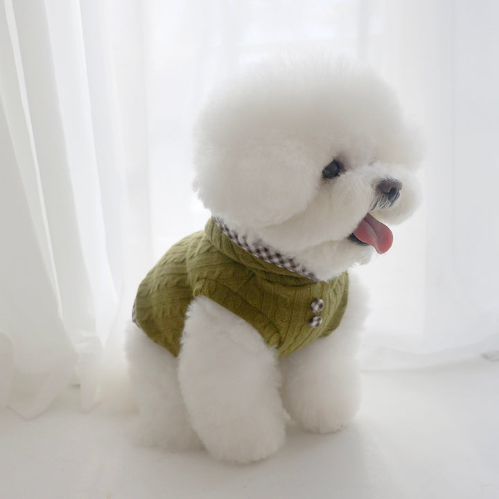 ※予約販売【near by us】Cable Knit Crop Top（brownie matcha）