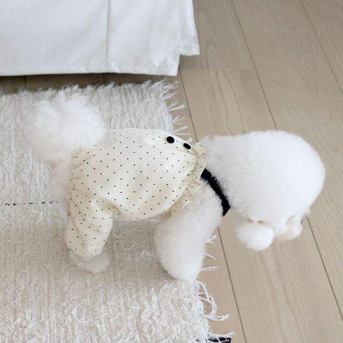 ※予約販売【near by us】corduroy dot romper (cream)