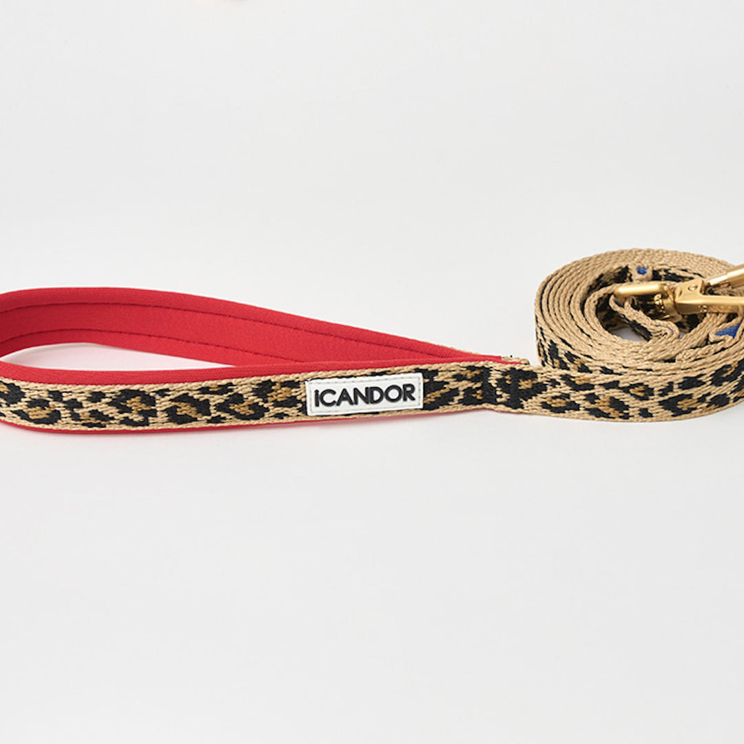 即納【iCANDOR】Gentle Leash Bolt（LEOPARD）1.6m-15mm