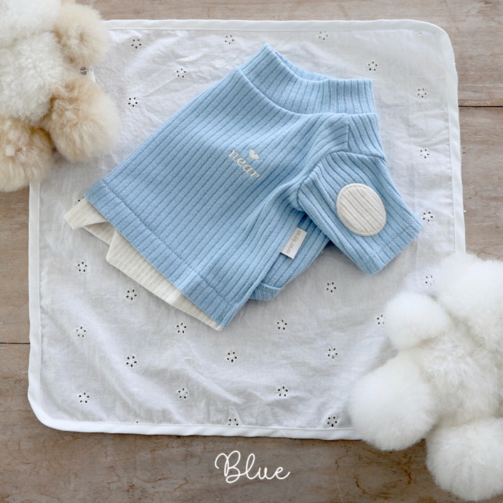 ※予約販売【near by us】Layered knit top（Blue）