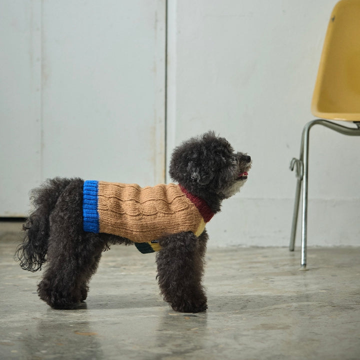 即納【andblank】Bebe Cable Wool 100% Knit（Mocha）