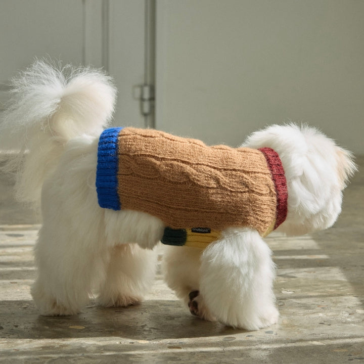 即納【andblank】Bebe Cable Wool 100% Knit（Mocha）