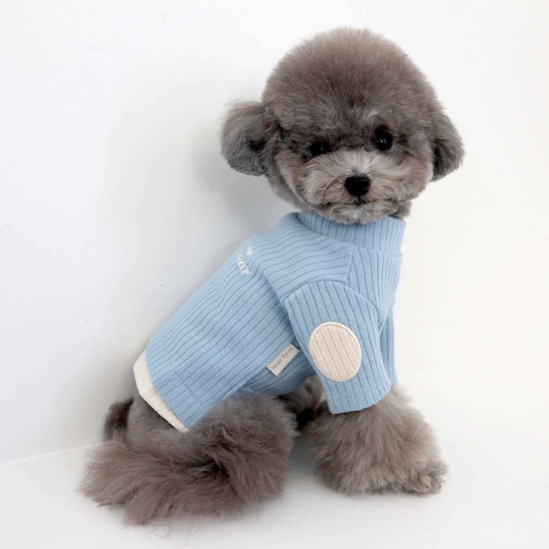 ※予約販売【near by us】Layered knit top（Blue）