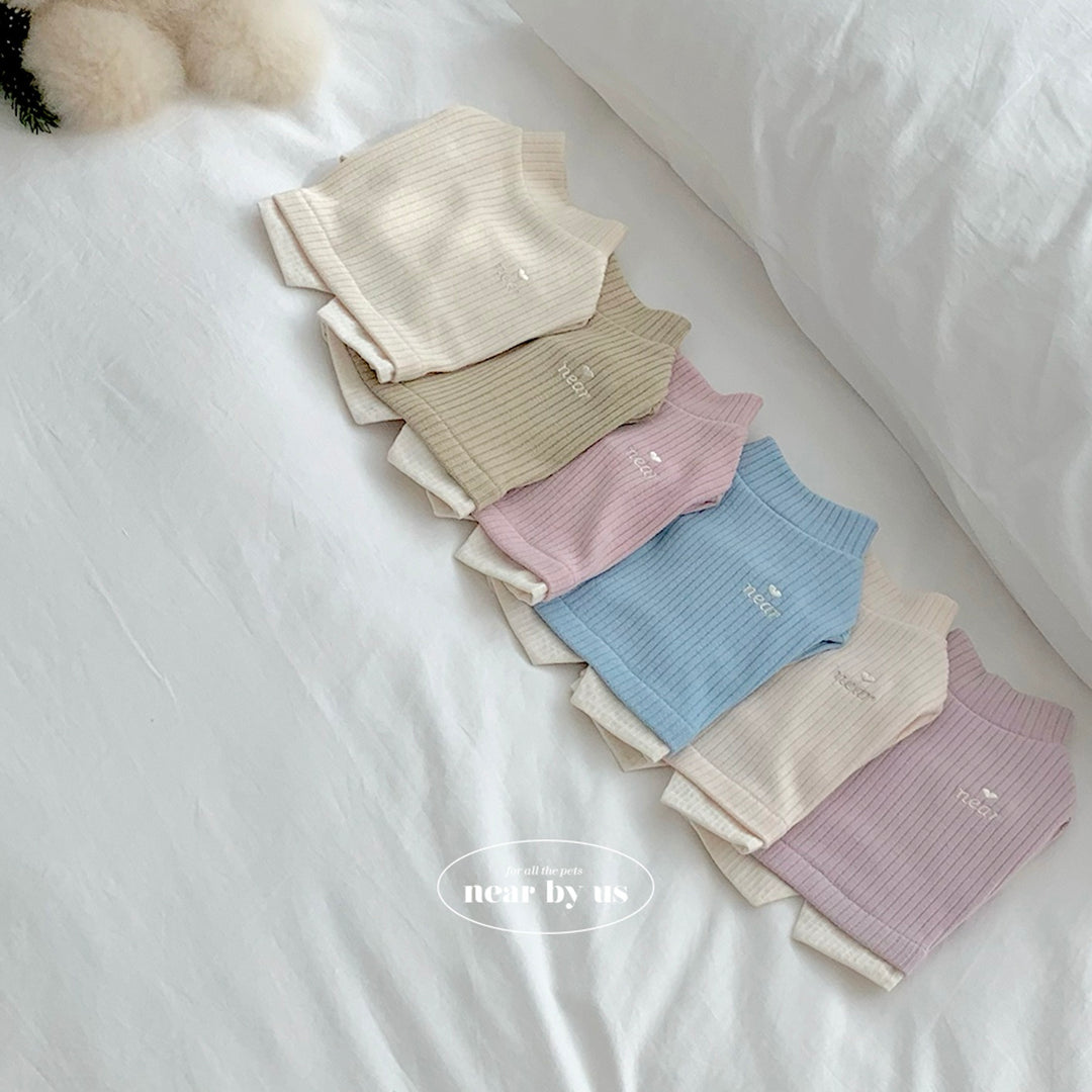 ※予約販売【near by us】Layered knit top（Butter）