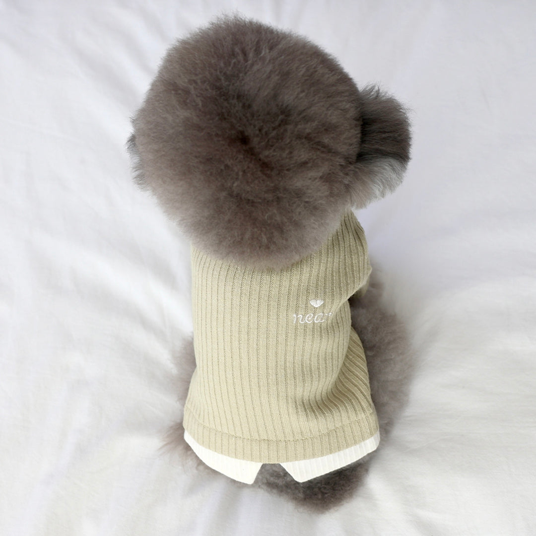 ※予約販売【near by us】Layered knit top（Khaki）