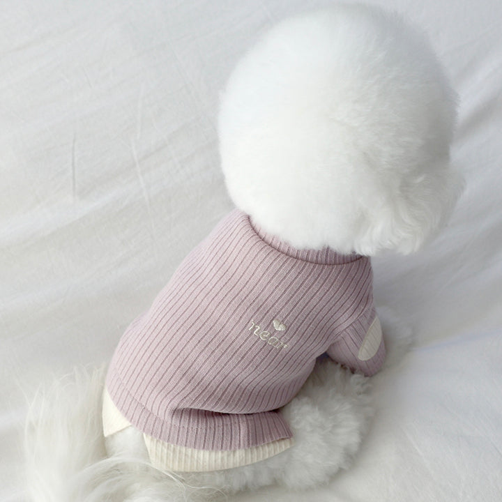 ※予約販売【near by us】Layered knit top（Lavender）