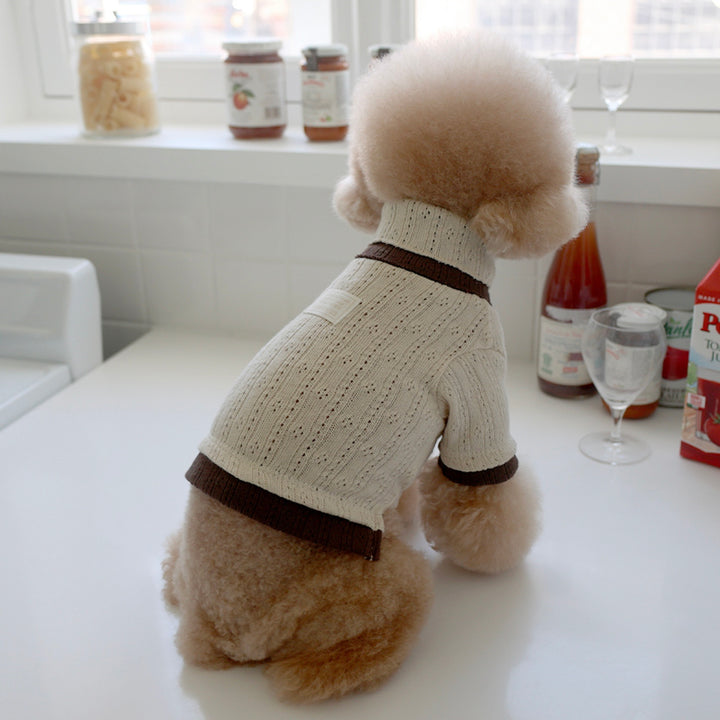 ※予約販売【near by us】Pointelle knit top（Choco latte）