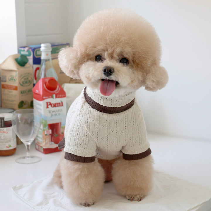 ※予約販売【near by us】Pointelle knit top（Choco latte）