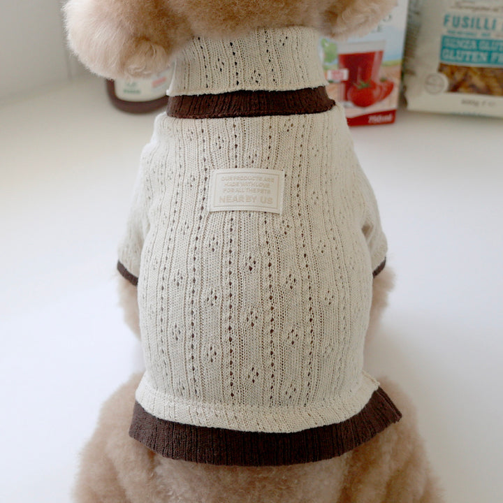 ※予約販売【near by us】Pointelle knit top（Choco latte）