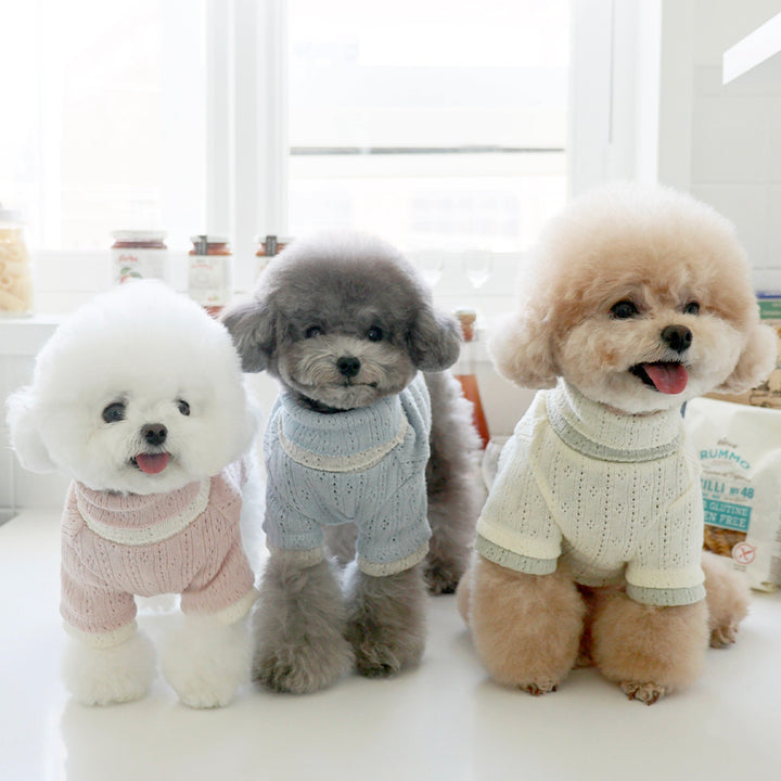 ※予約販売【near by us】Pointelle knit top（Creamy pink）