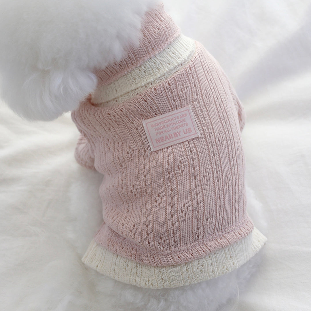 ※予約販売【near by us】Pointelle knit top（Creamy pink）