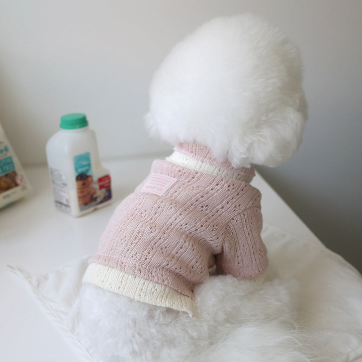 ※予約販売【near by us】Pointelle knit top（Creamy pink）