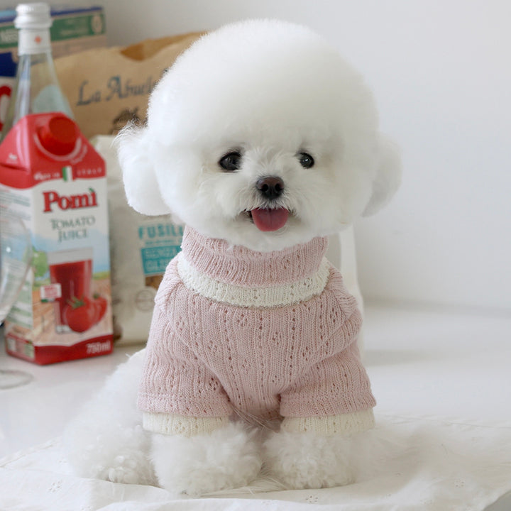 ※予約販売【near by us】Pointelle knit top（Creamy pink）