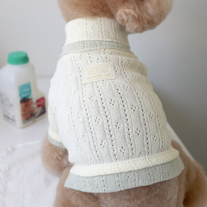 ※予約販売【near by us】Pointelle knit top（Greentea lemon）