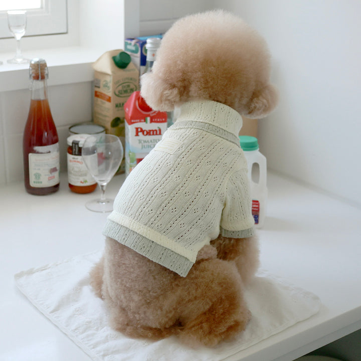 ※予約販売【near by us】Pointelle knit top（Greentea lemon）