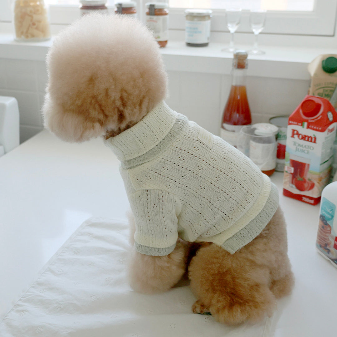 ※予約販売【near by us】Pointelle knit top（Greentea lemon）