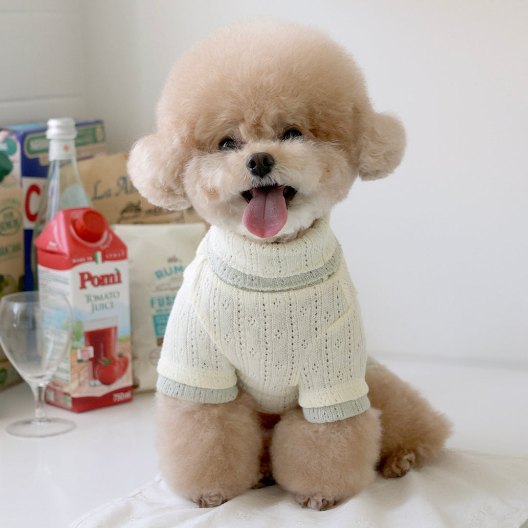 ※予約販売【near by us】Pointelle knit top（Greentea lemon）