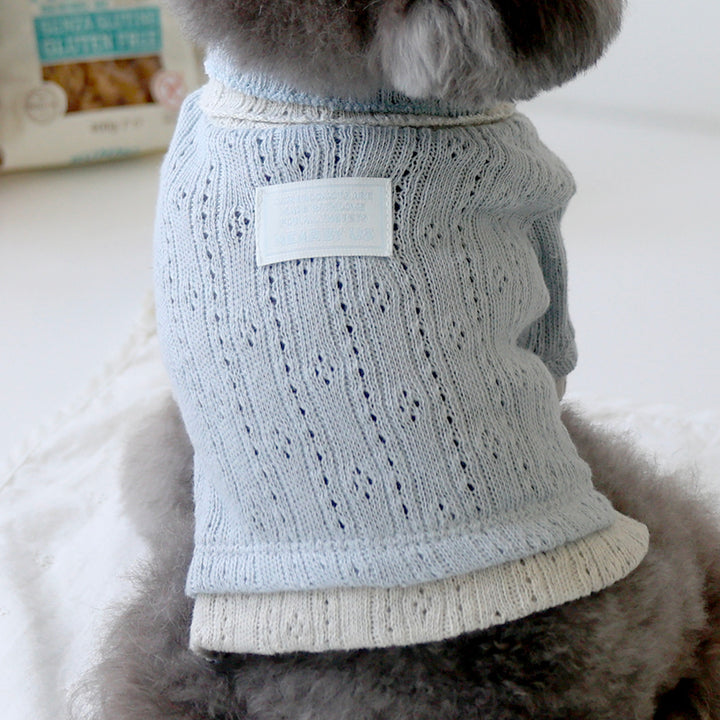 ※予約販売【near by us】Pointelle knit top（Melange blue）