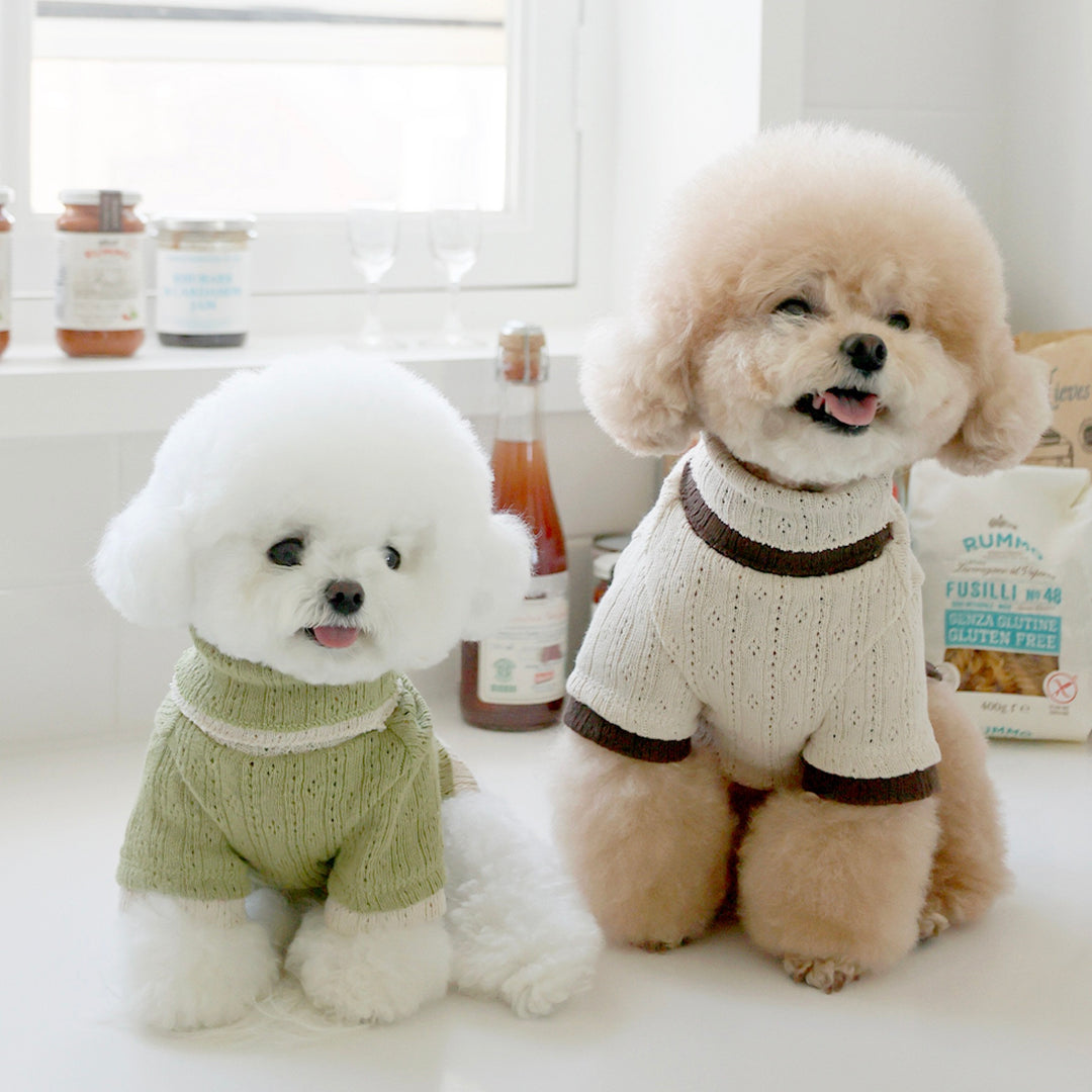 ※予約販売【near by us】Pointelle knit top（Oat matcha）