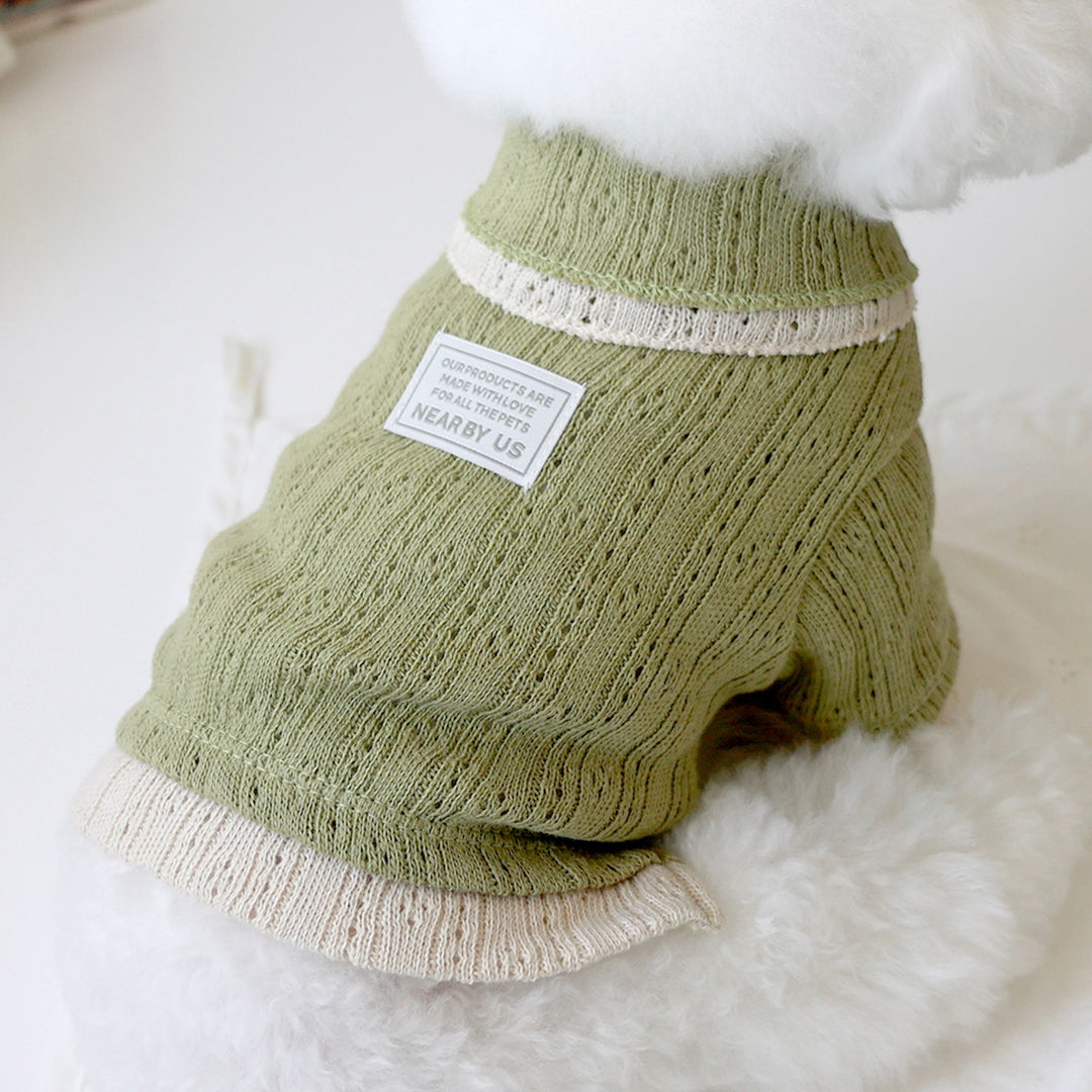 ※予約販売【near by us】Pointelle knit top（Oat matcha）