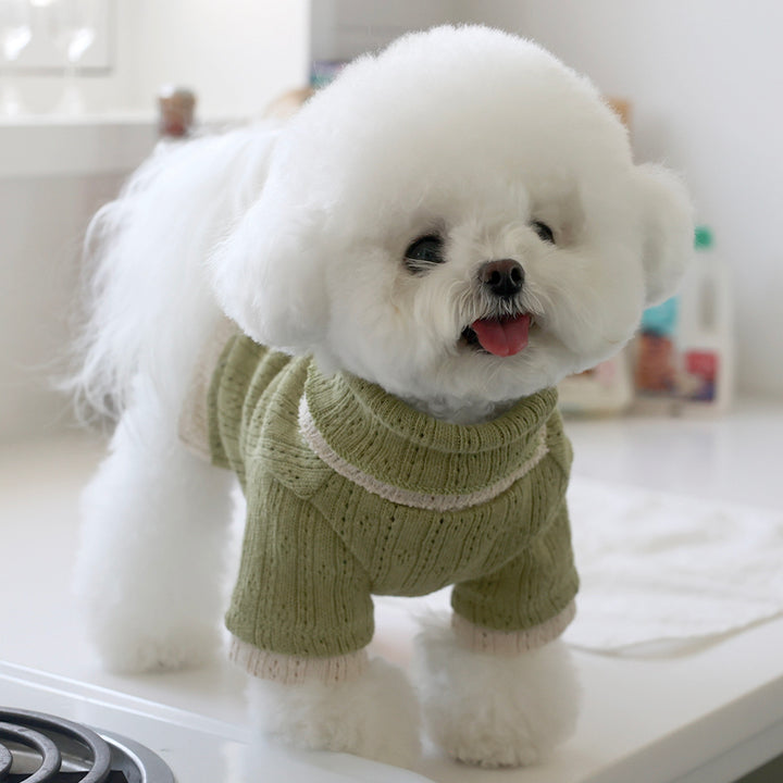 ※予約販売【near by us】Pointelle knit top（Oat matcha）