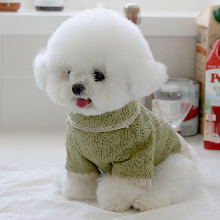 ※予約販売【near by us】Pointelle knit top（Oat matcha）