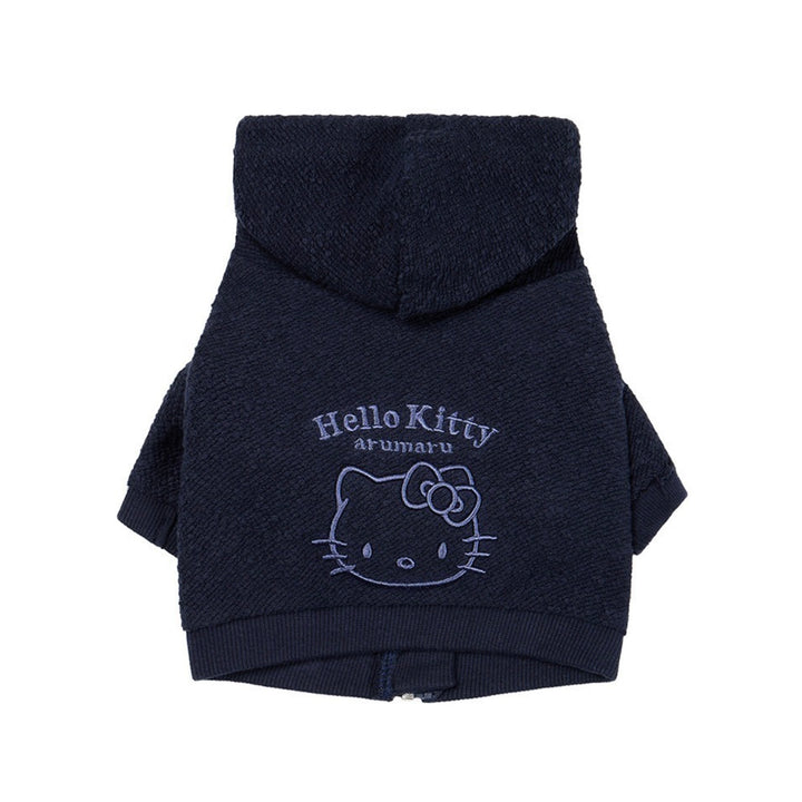 ※予約販売【ARUMARU】HELLO KITTY × ARUMARU Pet cropped hoodie zip jacket（Navy）