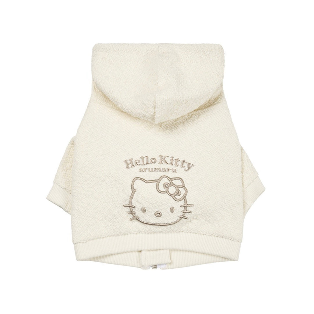 ※予約販売【ARUMARU】HELLO KITTY × ARUMARU Pet cropped hoodie zip jacket（Ivory）