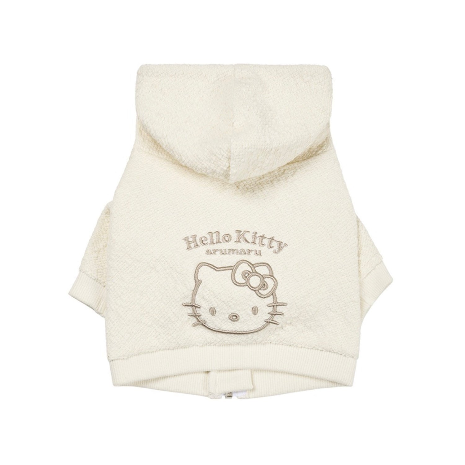 即納【ARUMARU】HELLO KITTY × ARUMARU Pet cropped hoodie zip jacket（Ivory）