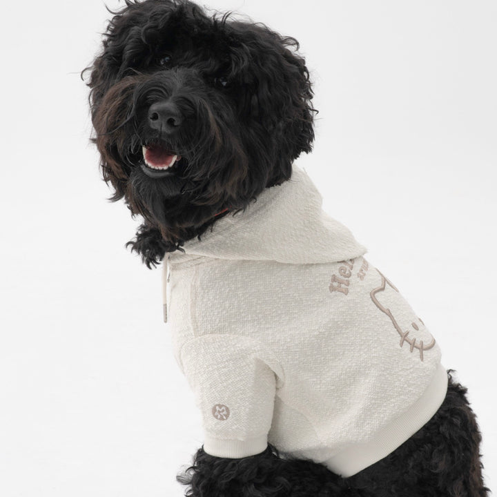 ※予約販売【ARUMARU】HELLO KITTY × ARUMARU Pet cropped hoodie zip jacket（Ivory）