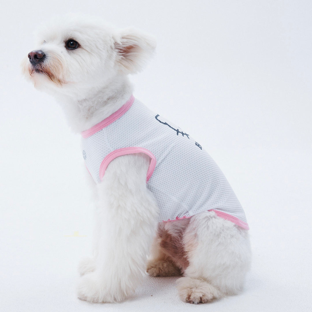 ※予約販売【ARUMARU】HELLO KITTY × ARUMARU Pet sleeveless mesh top（Pink）