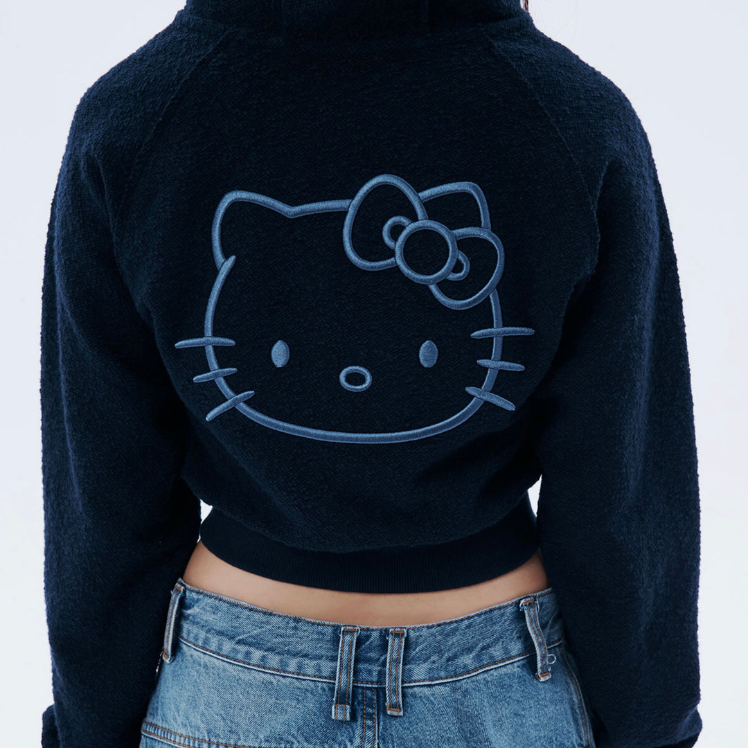 ※予約販売【ARUMARU】HELLO KITTY × ARUMARU Cropped hoodie zip jacket set（Navy）
