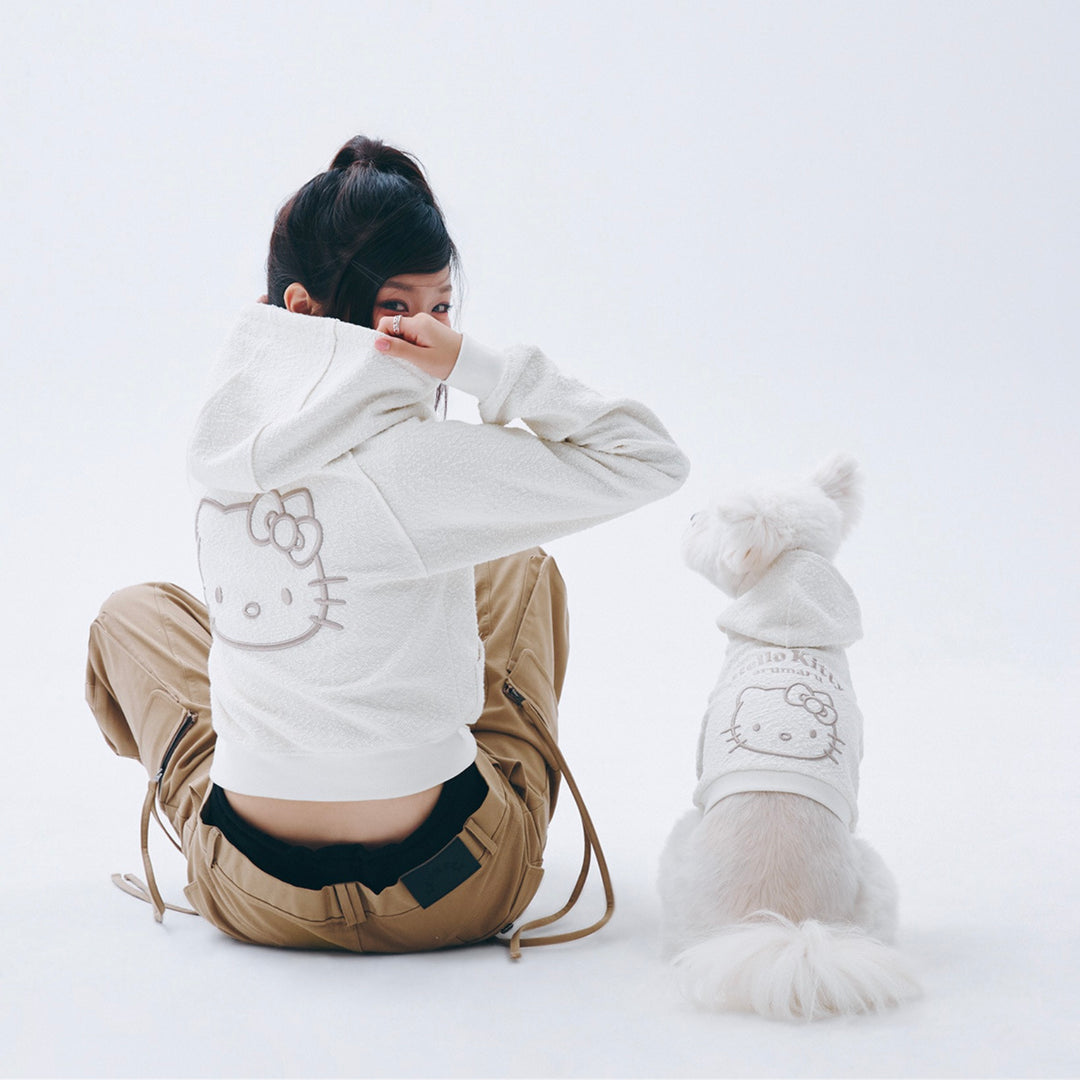 ※予約販売【ARUMARU】HELLO KITTY × ARUMARU Cropped hoodie zip jacket set（Ivory）