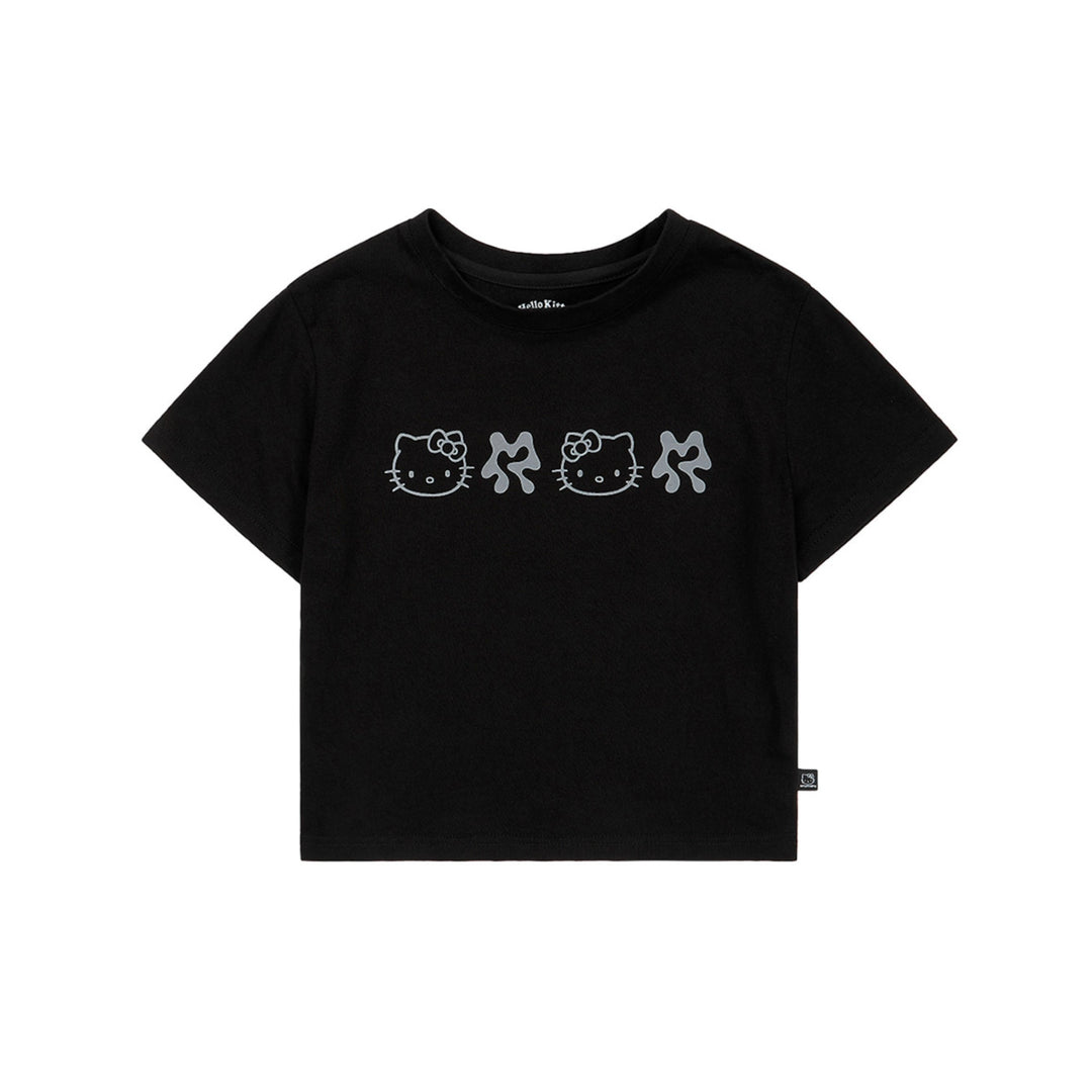 ※予約販売【ARUMARU】HELLO KITTY × ARUMARU Logo crop top set（Black）