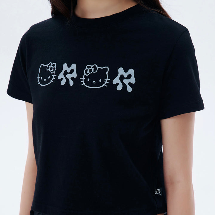 ※予約販売【ARUMARU】HELLO KITTY × ARUMARU Logo crop top set（Black）