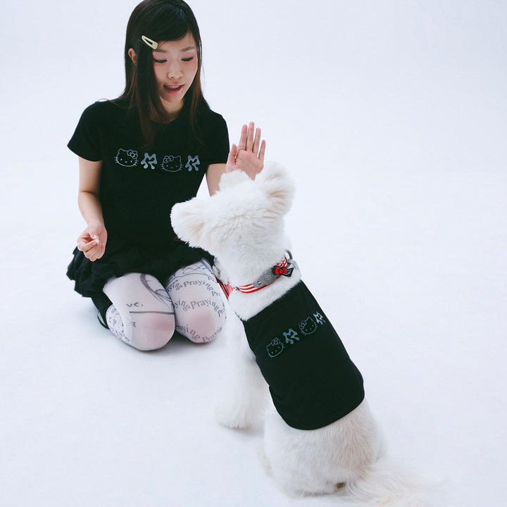 ※予約販売【ARUMARU】HELLO KITTY × ARUMARU Logo crop top set（Black）