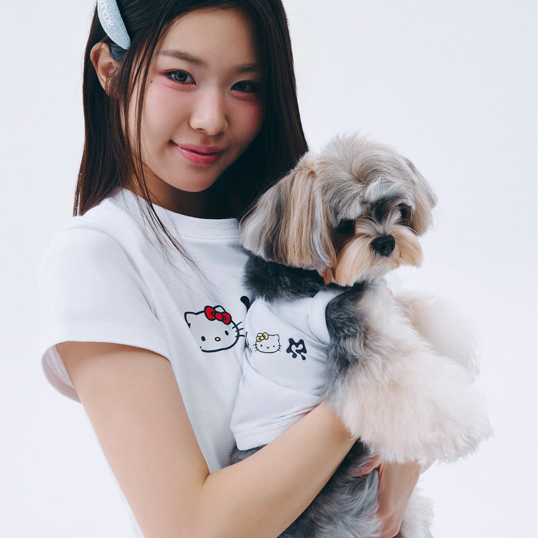 ※予約販売【ARUMARU】HELLO KITTY × ARUMARU Logo crop top set（White）